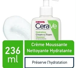 CERAVE CREME MOUSSANTE NETTOYANTE HYDRATANTE PEAUX  SECHES 236ML