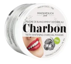 Innovatouch Poudre de blanchiment dentaire au charbon parfum coco 50G
