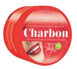 Innovatouch Poudre de blanchiment dentaire au charbon parfum fraise 50G