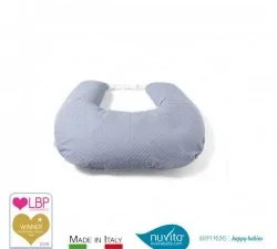 NUVITA COUSSIN D'ALLAITEMENT HYPOALLERGENIQUE, RESPIRANT, IMPERMEABLES A L’EAU - FEEDFRIEND BLU BIANCO