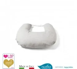 NUVITA COUSSIN D'ALLAITEMENT HYPOALLERGENIQUE, RESPIRANT, IMPERMEABLES A L’EAU - FEEDFRIEND GRIGIO BIANCO