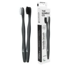THE HUMBLE BROSSES A DENTS ECOLOGIQUE A BASE DE PLANTES  PACK DE 2 / COULEUR BLANCHE / NOIRE