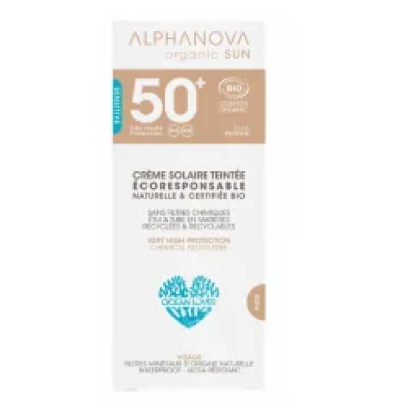 ALPHANOVA Creme solaire teintee claire certifiee bio SPF 50+