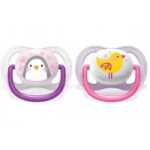 AVENT SUCETTE ULTRA AIR ANIMALS 0-6 MOIS SCF080/06 Poussin Pingouin