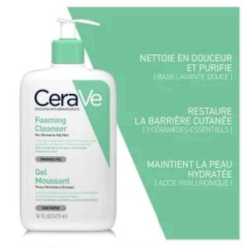 CERAVE GEL MOUSSANT PEAUX NORMALES A GRASSES 473ML