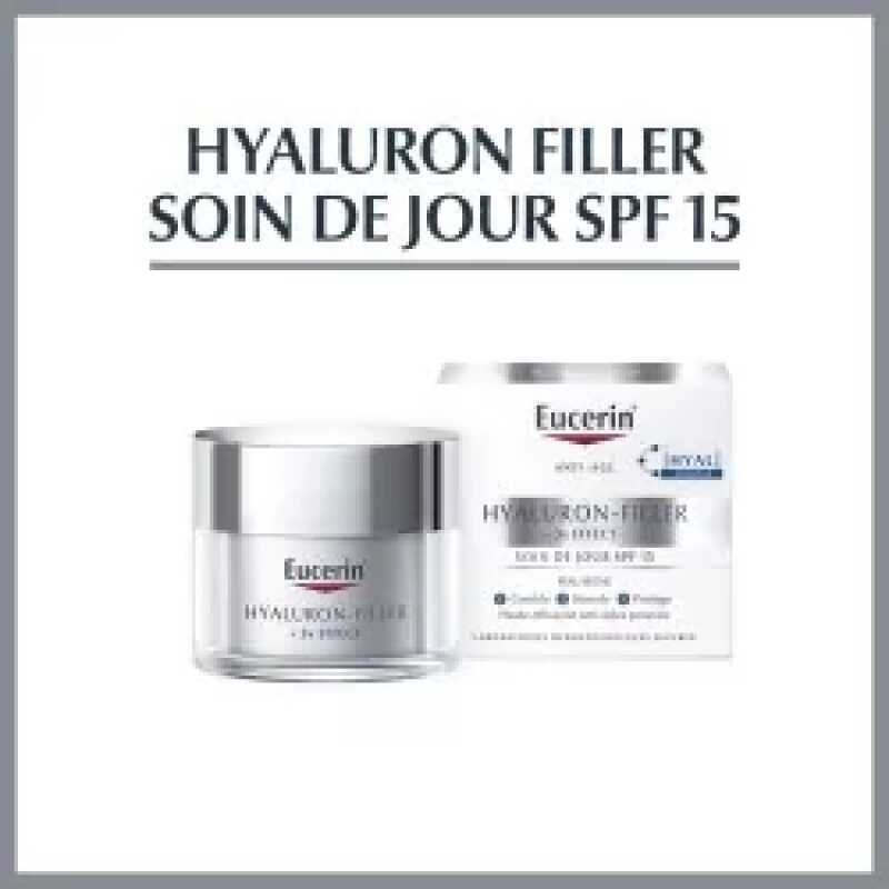 EUCERIN, Hyaluron-Filler +3x Effect. Soin de jour SPF 15, peaux seches, 50ml