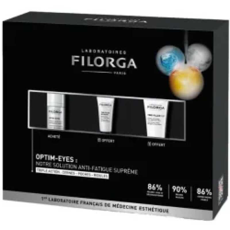 FILORGA OPTIM-EYES CONTOUR YEUX 3-EN-1 15ML + TIME-FILLER INTENSIVE SERUM 7ML + TIME-FILLER 5XP CREME 15ML PACK