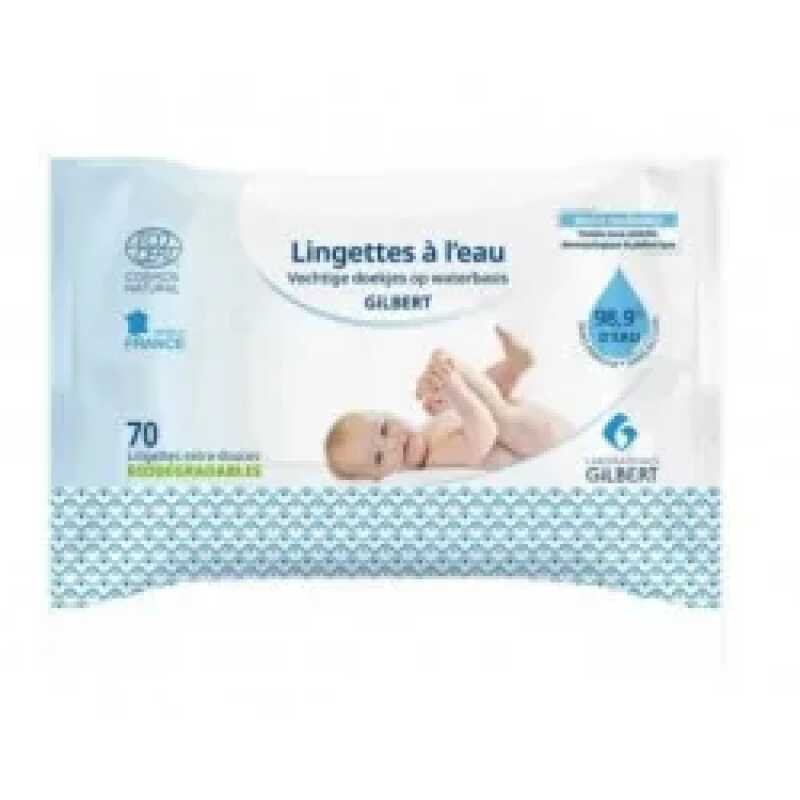 Gilbert lingettes Bio a l'eau 70 Unites