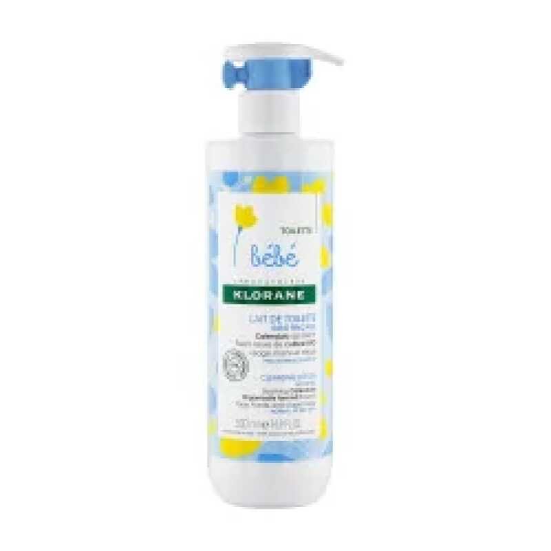 Klorane - Lait de toilette sans rincage au Calendula apaisant - Bebe - Peau normale a seche 500 ml