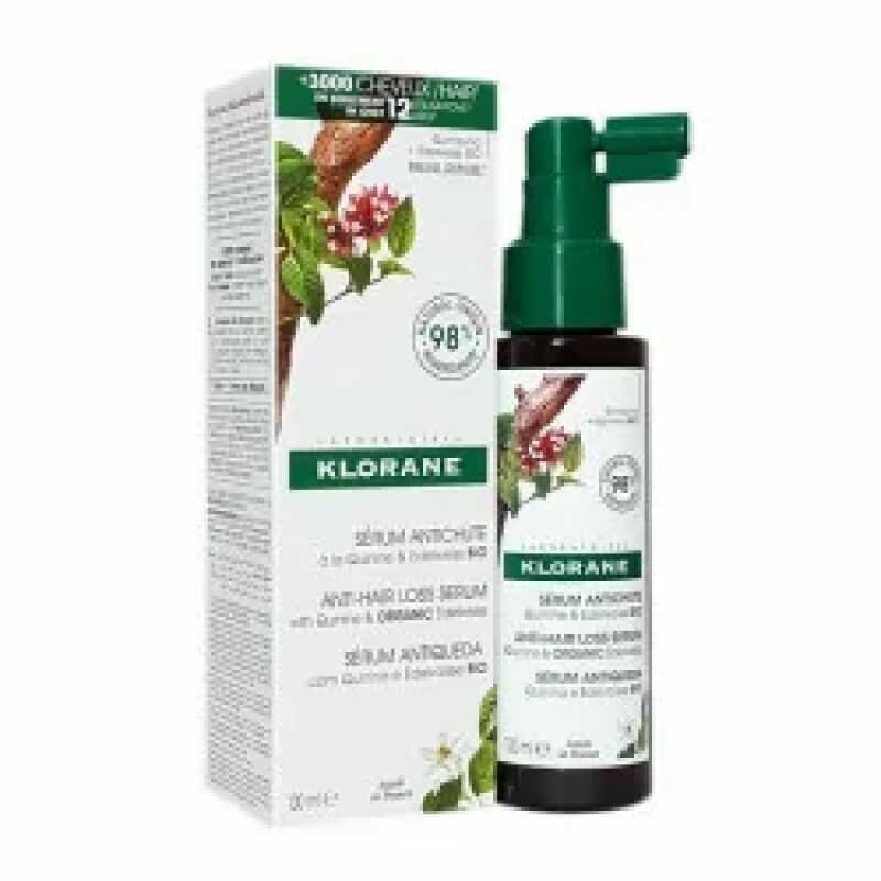 Klorane - Force tri-active serum antichute Quinine Cafeine - Chute de cheveux chronique - Cheveux clairsemes 100 ml