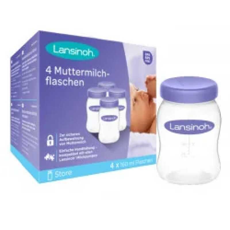 LANSINOH Pots de conservation du lait maternel 4Ux160ml