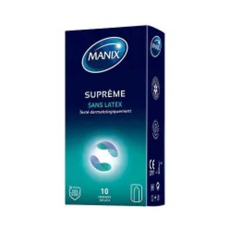 Manix SUPREME Sans Latex Preservatif lubrifie. Boite de 10