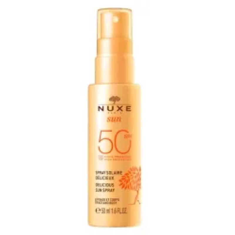 Nuxe SUN - Spray Solaire Delicieux SPF50 - Visage et Corps - Tous Types de Peaux, 50ml